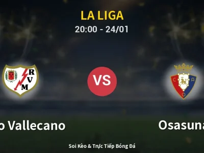 Soi Kèo Rayo Vallecano vs Osasuna – 20:00 24/01 | Nhận Định, Dự Đoán Tỷ Số