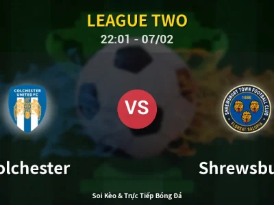 Soi Kèo Colchester vs Shrewsbury – 22:01 07/02 | Nhận Định, Dự Đoán Tỷ Số