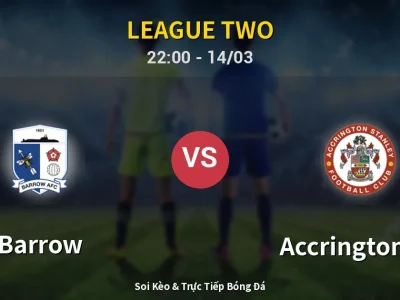 🔴 Trực Tiếp: Barrow 0-0 Accrington ST – Link Xem League Two (Full HD)